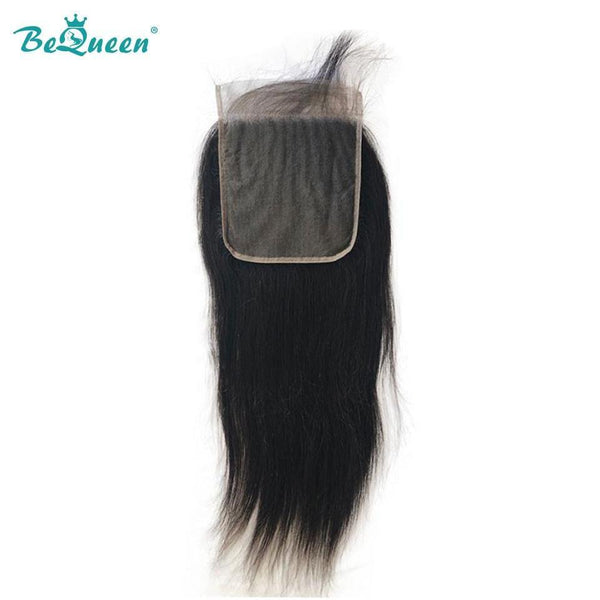 BeQueen Cierre de encaje 6x6 pre-pelado 100% cabello humano Raya natural