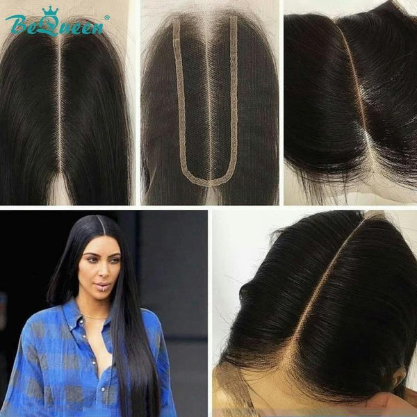 BeQueen Dentelle Closure  Kim K 2*6  100% Cheveux humains, Closure Kim K Middle Parting Cheveux de Bébé