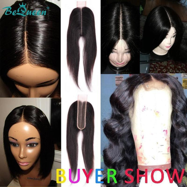 BeQueen Dentelle Closure  Kim K 2*6  100% Cheveux humains, Closure Kim K Middle Parting Cheveux de Bébé