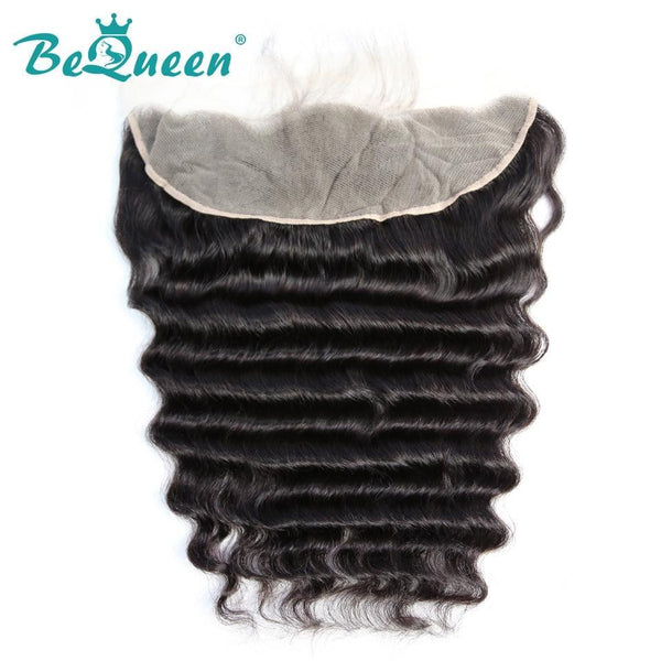 【Bequeen】Virgin Hair Natural Wave Lace Frontal with Baby Hair Bleached Knots 100% human hair with free shipping - Bequeen Office Store