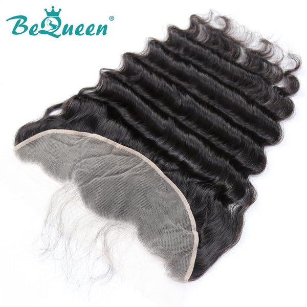 【Bequeen】Virgin Hair Natural Wave Lace Frontal with Baby Hair Bleached Knots 100% human hair with free shipping - Bequeen Office Store