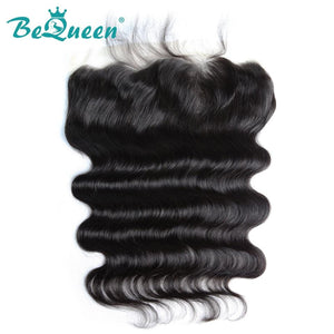 【Bequeen】Virgin Hair Body Wave Pre-plucked Lace Frontal with Baby Hair Bleached Knots 100% human hair with free shipping - Bequeen Office Store
