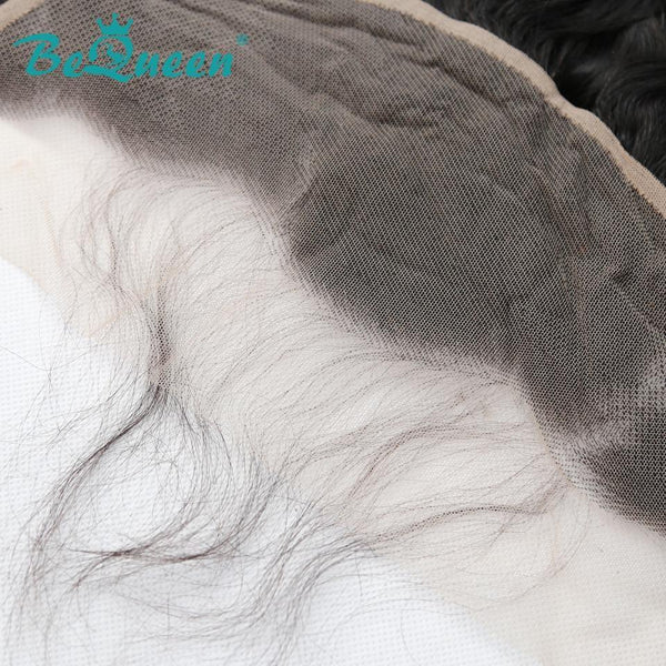 【Bequeen】Virgin Hair Water Wave Pre-plucked Lace Frontal with Baby Hair Bleached Knots 100% human hair with free shipping - Bequeen Office Store
