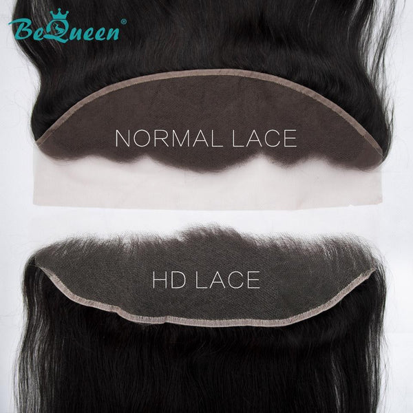 BeQueen Dentelle HD Indetectable Frontal de Encaje 13x4 Pre-Rasurado Cabello Rizado, Onda Corporal