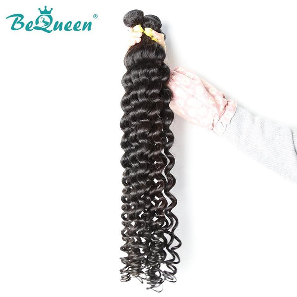 BeQueen  Paquets de Tissage Cheveux longs Natural Wave 100% Cheveux vierges de Couleur Noir #1B Longueur 8-40 pouces
