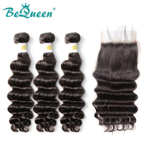 【Bequeen】10A Peruvian 100% Virgin Hair Natural Wave bundles with Closure/Frontal Deal - Bequeen Office Store