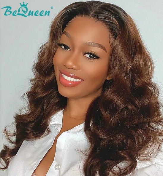 BeQueen Peruca Longa T Parte Corpo Onda Preto e Castanho