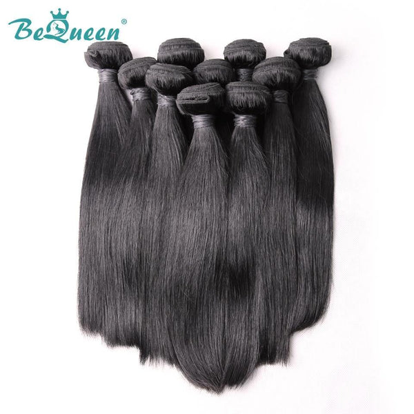 BeQueen Dix pièces de Tissage Cheveux Lisses 100% Cheveux humains. Cheveux vierges de type 8A Vente en Gros