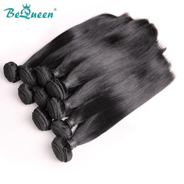 BeQueen Dix pièces de Tissage Cheveux Lisses 100% Cheveux humains. Cheveux vierges de type 8A Vente en Gros