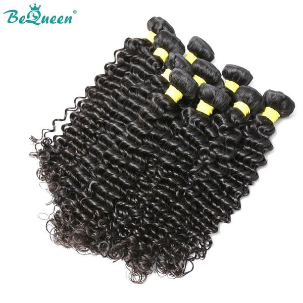 BeQueen Zehn Stücke Deep Wave Weave 100 % Echthaar Typ 10A. Großhandel