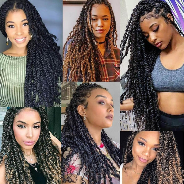 Bequeen 3/6 Packs Passion Twists Light Brown Color 100% Synthetic Fiber Crochet Pattern