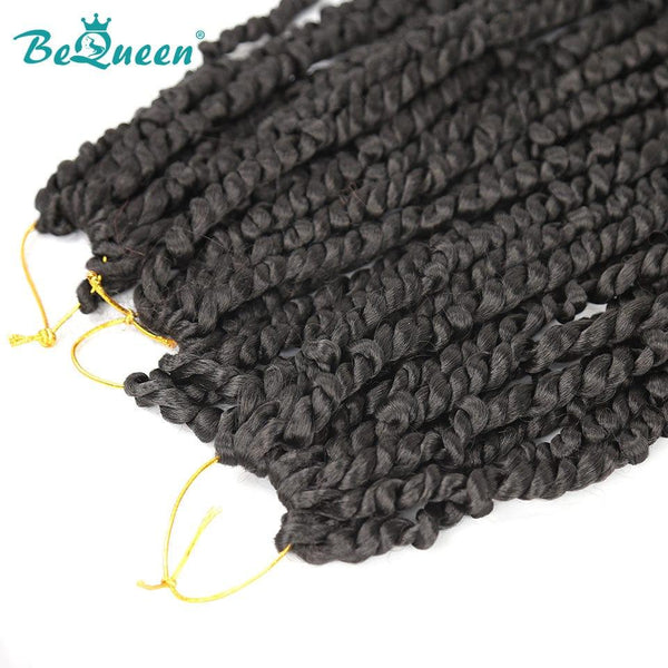 Bequeen 3/6 Packs Passion Twists Black Color 100% Synthetic Fiber Crochet Pattern
