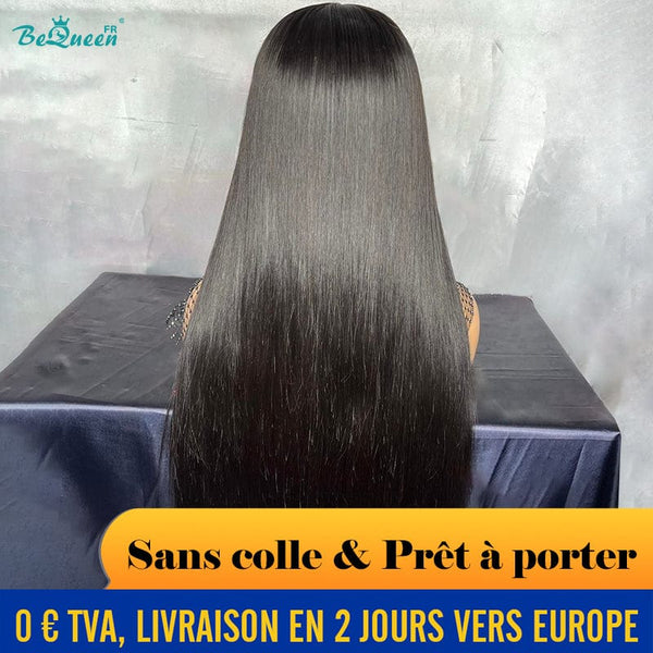 BeQueen “Mina" Perruque Customisée Longue Lisse Prêt à porter Sans Colle 4X4 Raw Hair 200% Densité en France