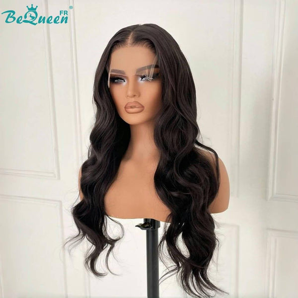 BeQueen „Dania“ lange, gewellte, individuelle Perücke Pre-max: Vorgezupft + tragefertig, ohne Kleber + vorgebleicht, 7 x 5 Rohhaar, 200 % Dichte