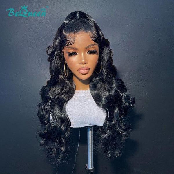 BeQueen „Dania“ lange maßgeschneiderte Perücke, gewellt, tragefertig, klebefrei, 4 x 4