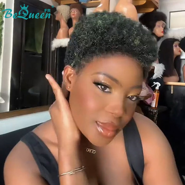 BeQueen "Edwina" Perruque court afro avec Lace Frontale 13x4