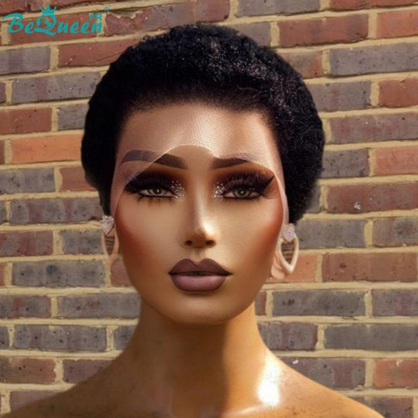 BeQueen "Edwina" Perruque court afro avec Lace Frontale 13x4