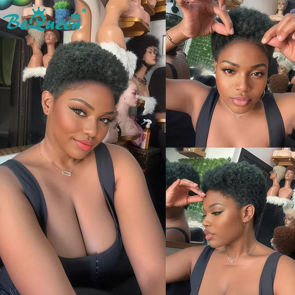 BeQueen „Edwina“ kurze Afro-Perücke mit 13 x 4 Spitzenfront