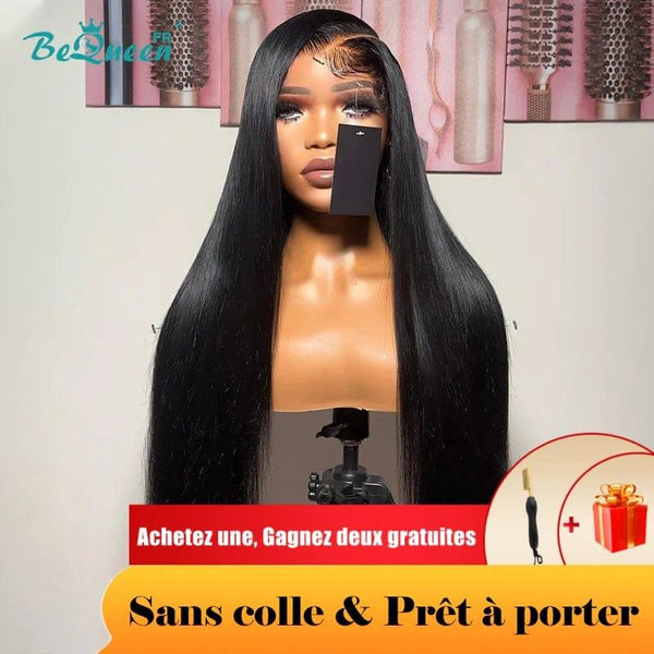 BeQueen "Mina" Perruque Customisée Longue Lisse Prêt à porter Sans Colle 13X6 Raw Hair 200% Densité