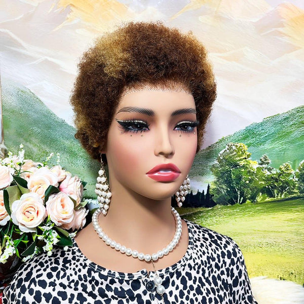 BeQueen "Edwina" Perruque court afro avec Lace Frontale 13x4