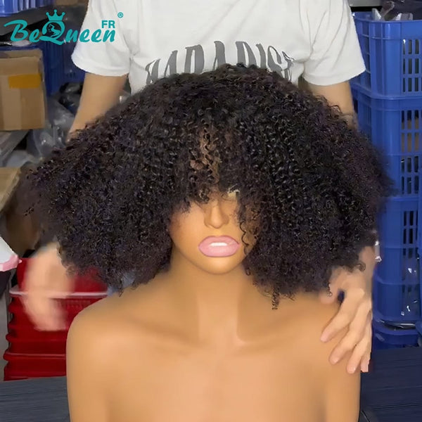 BeQueen “Addi” Perruque Bob Afro Curly Wave 300% Densité avec Lace Closure  4X4 ou Sans lace