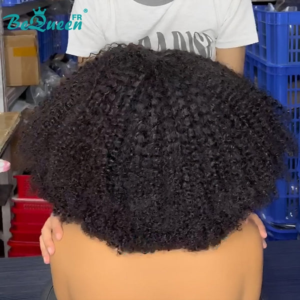 BeQueen “Addi” Perruque Bob Afro Curly Wave 300% Densité avec Lace Closure  4X4 ou Sans lace