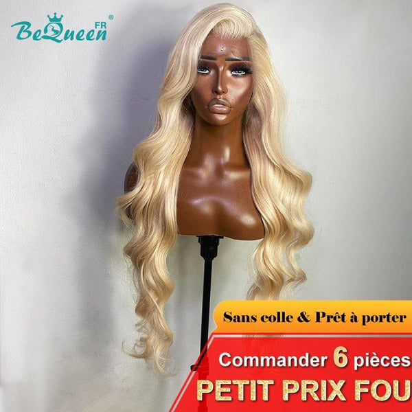 BeQueen “Elsa” Perruque Longue Body Wave Blonde avec Lace Frontale 13x4 Prêt à porter Sans Colle Petit Prix FOU