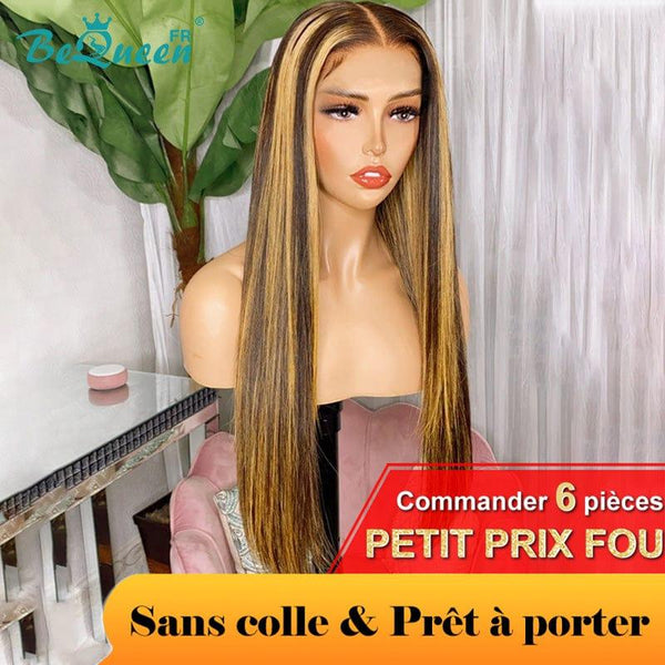 BeQueen "Eva" Peluca Personalizada Larga Lisa Lista para Usar Sin Cola 13X6 Cabello Cru 200% Densidad Precio Irresistible