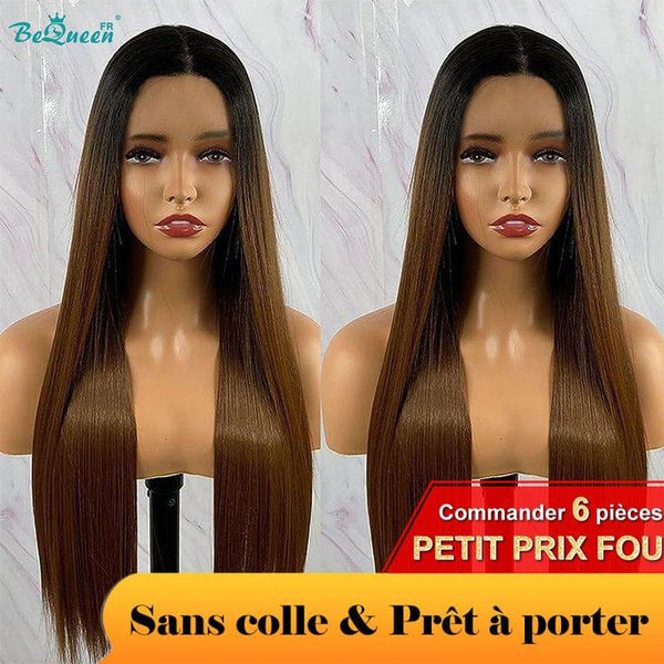 BeQueen "Hilary" Perruque Angepasste Lange Glatte mit Spitze 13x4 Fertig zu Tragen Klebefrei Rohhaar Super Preis