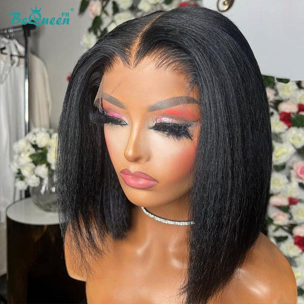 BeQueen “Nadia” Perruque Bob Kinky Straight avec Lace Closure