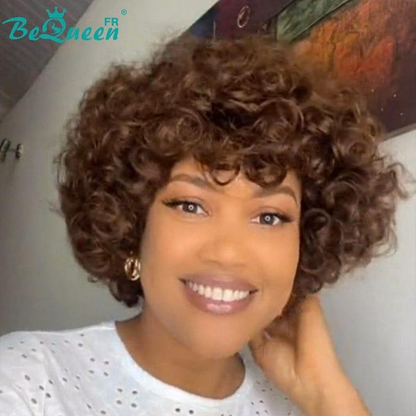 BeQueen Peluca "Stella" rulo de huevo Marrón