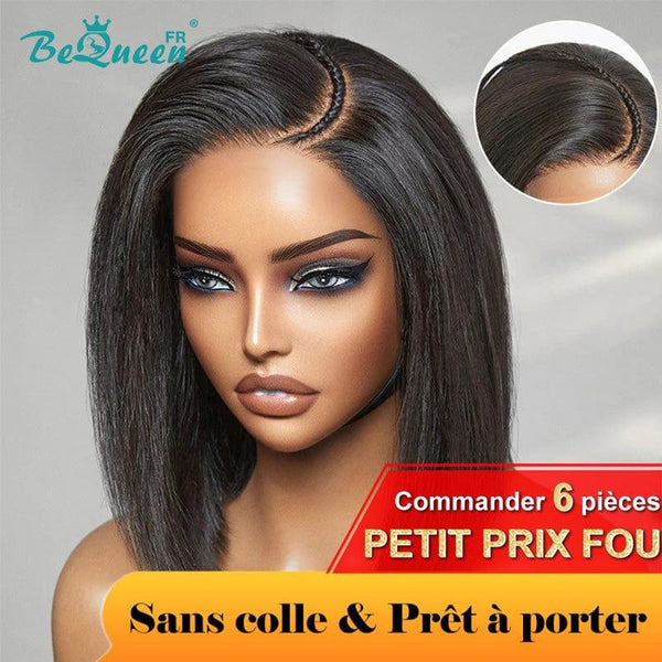 BeQueen "Sonia" Custom Bob Straight Wig Ready to Wear Glueless 13X4 with Braid CRAZY Low Price