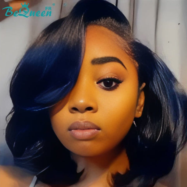 BeQueen “Stephanie” Perruque Bob Bouncy Curl avec Lace Closure Noir Super Densité