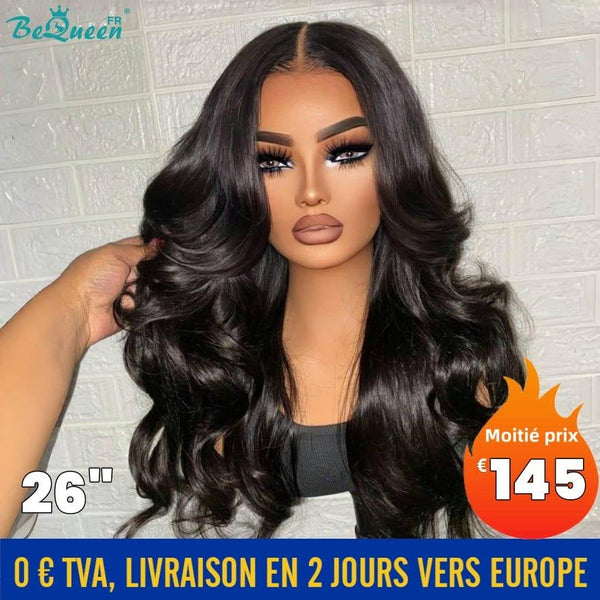 BeQueen "Dania" Peruca Longa Onda Corporal com Fechamento de Renda 4X4 26 polegadas Em França pela metade do preço