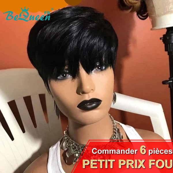 BeQueen Perruque Pixie lisse avec frange à la Machine Petit Prix FOU