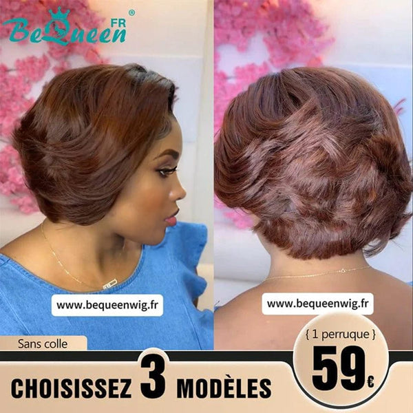 BeQueen 179€=3 perruques "Corinne" Perruque Pixie Sans colle