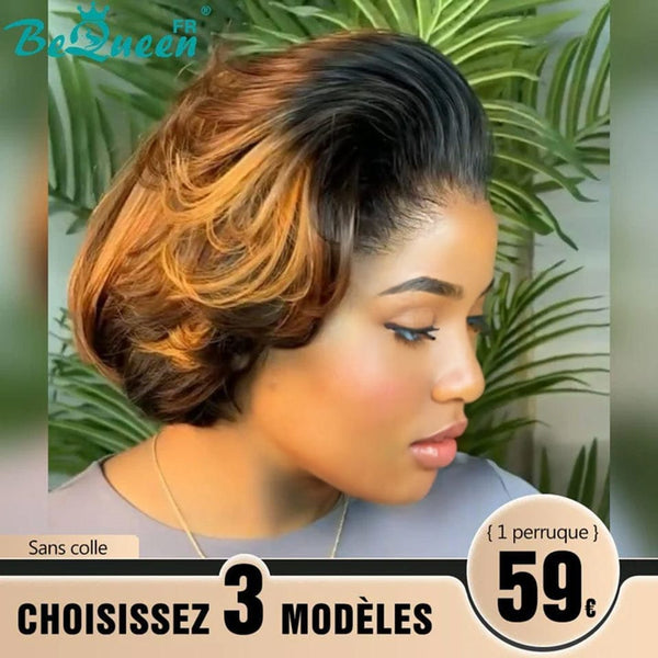 BeQueen 179€=3 perruques "Kate" Perruque Pixie Sans colle
