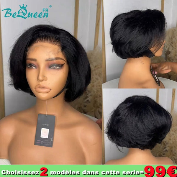 BeQueen 99€ = 2 wigs "Edwina" Pixie Afro curl wig with 13x4 Lace Frontal Honey