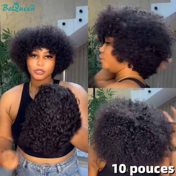 BeQueen "Addi" Perruque Bob Afro Curly Sans colle perruque naturelle