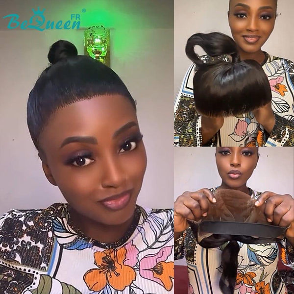 BeQueen “Soniel” Perruque lisse frontale 16 pouces serre tête avec Lace frontale 13*4 style 6