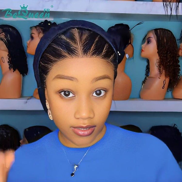 BeQueen “Soniel” Perruque lisse frontale 16 pouces serre tête avec Lace frontale 13*4 style 10