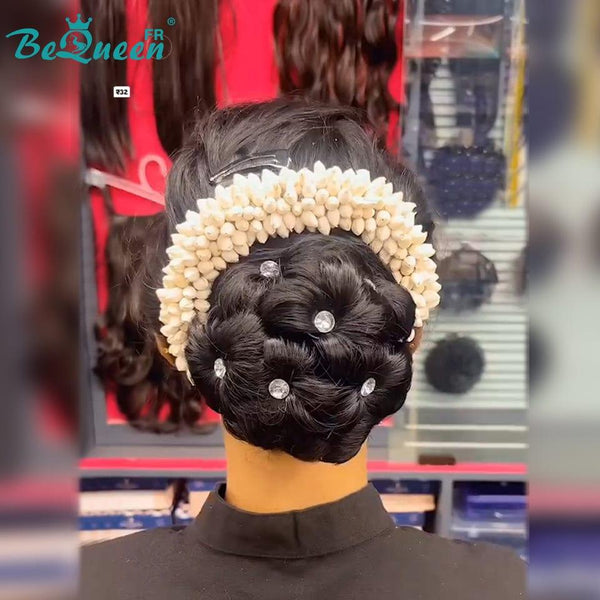 BeQueen Extensions Clip Ins avec chignon avec diamond