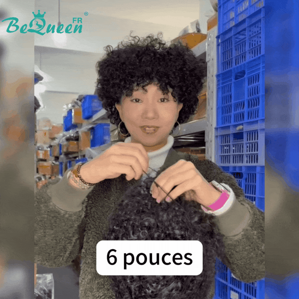 BeQueen "Addi" Perruque Bob Afro Curly Sans colle perruque naturelle