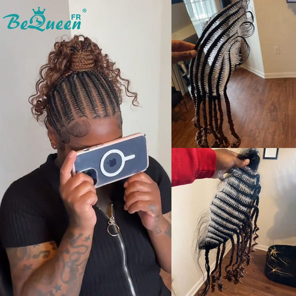 BeQueen “Soniel” Perruque lisse frontale 16 pouces serre tête avec Lace frontale 13*4/4*4 style 11