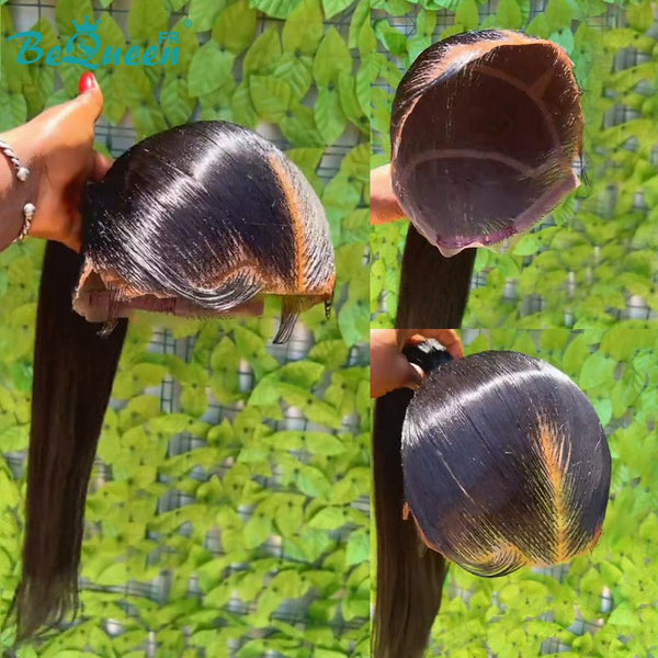 BeQueen “Flamingo" Perruque lace pleine avec queue de cheval 100% cheveux humians déjà customisée 3 modèles