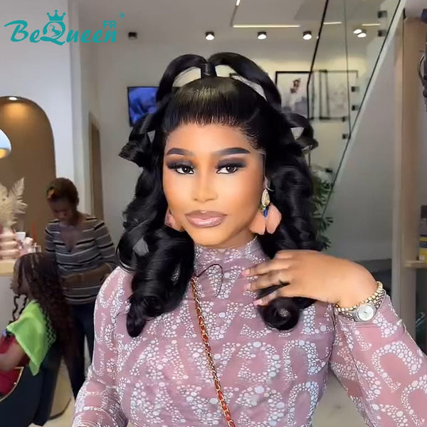 BeQueen “Dania" Perruque Longue Body wave avec Lace Frontale 24 Pouces déjà Customisée Sans colle prêt à porter Moitié prix
