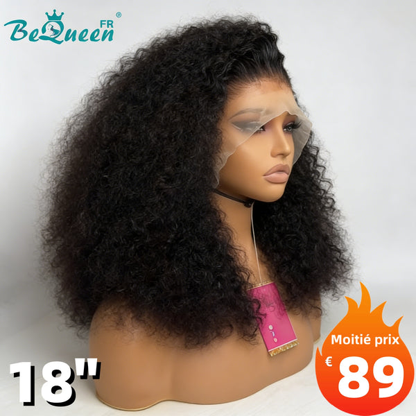 BeQueen "Alice" Peluca Larga Rizada con Onda y Frente de Encaje 18 Pulgadas Mitad de Precio