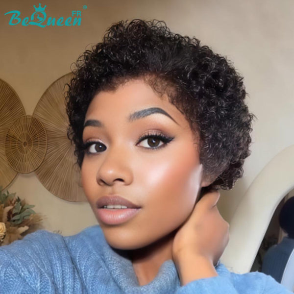 BeQueen "Addi" Afro Curly Bob Wig Glueless Natural Wig