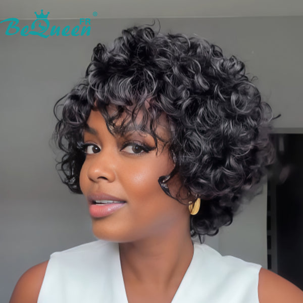 BeQueen "Amour" Peruca pixie Cacheada Sem cola peruca natural