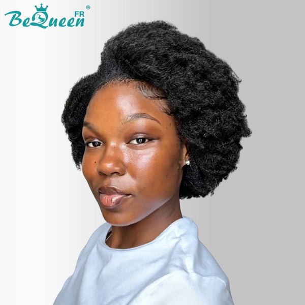 BeQueen "Monna" Perruque couleur noir Demi-coiffe pixie afro sans colle Moitié prix style 2